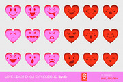 Love Heart Emoji Expressions Bundle, an Illustration by shaondesigns (Thumbnail 1 of 9)