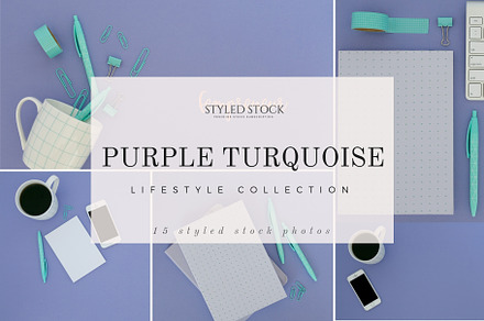 Purple Turquoise Styled Stock Photos, a Business Photo by Fempreneur Styled Stock