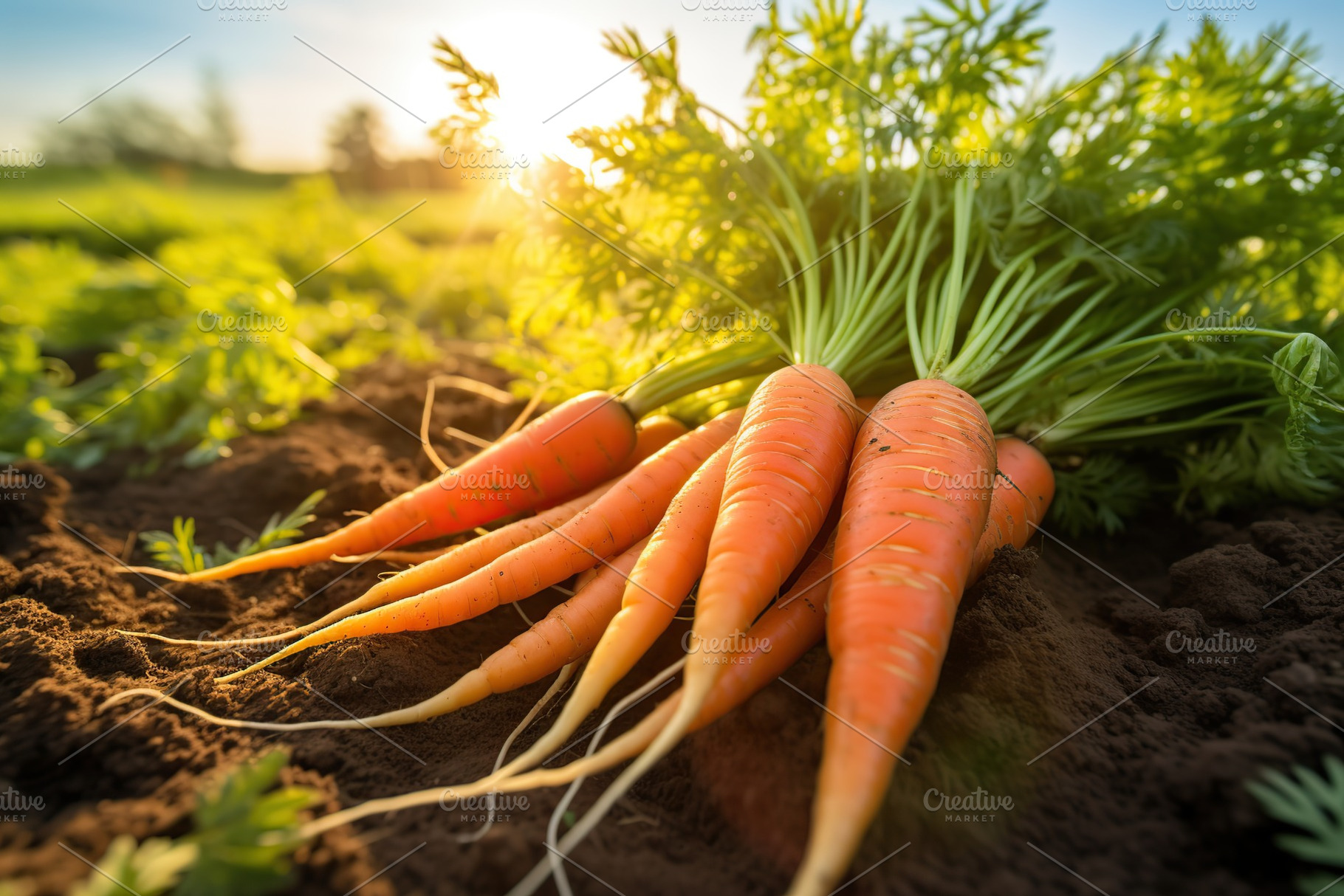 Fresh carrot on the ground, a Food & Drink Photo by AlyaAnd