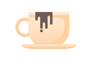 Coffee Cup Icon Vector Cappuccino Or