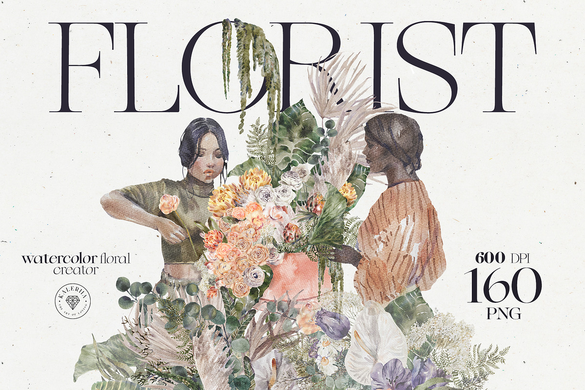 FLORIST - watercolor bouquet creator, a Person Illustration by Kaleriia (Photo 1 of 8)