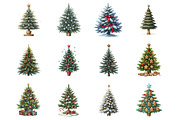 Christmas Tree Clipart, an Illustration by Design Market (Thumbnail 2 of 4)