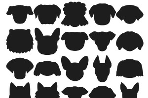 Cartoon Dog Head/Faces Set 1