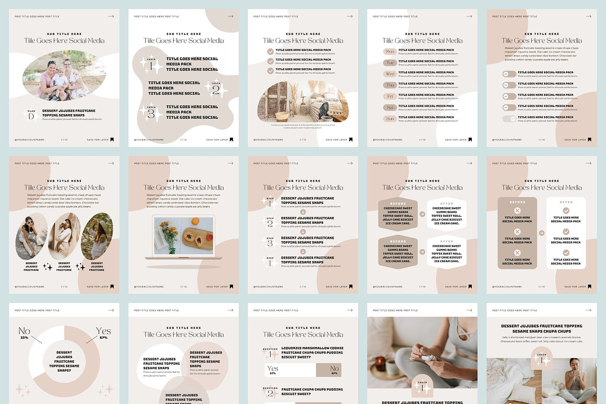 Instagram Template Canva Pack Shine, a Social Media Template by Keikoya (Photo 6 of 18)