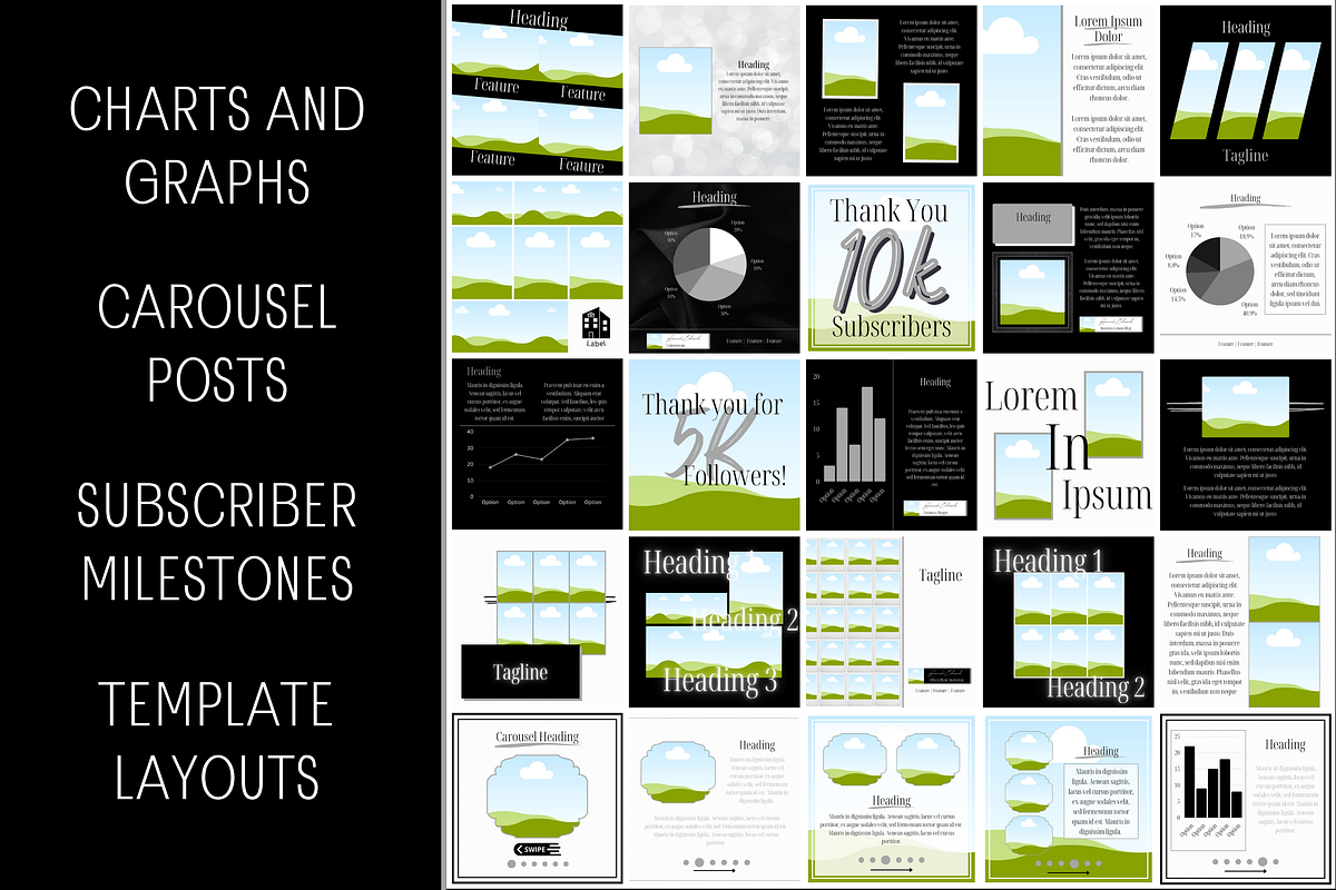 455 Canva Black Instagram Template, a Social Media Template by Emerald Eyes Design (Photo 3 of 12)