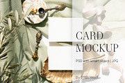 Card Mockup 5x3.5 RSVP Olive, a Merchandise Mockup by PawMockups (Thumbnail 1 of 10)