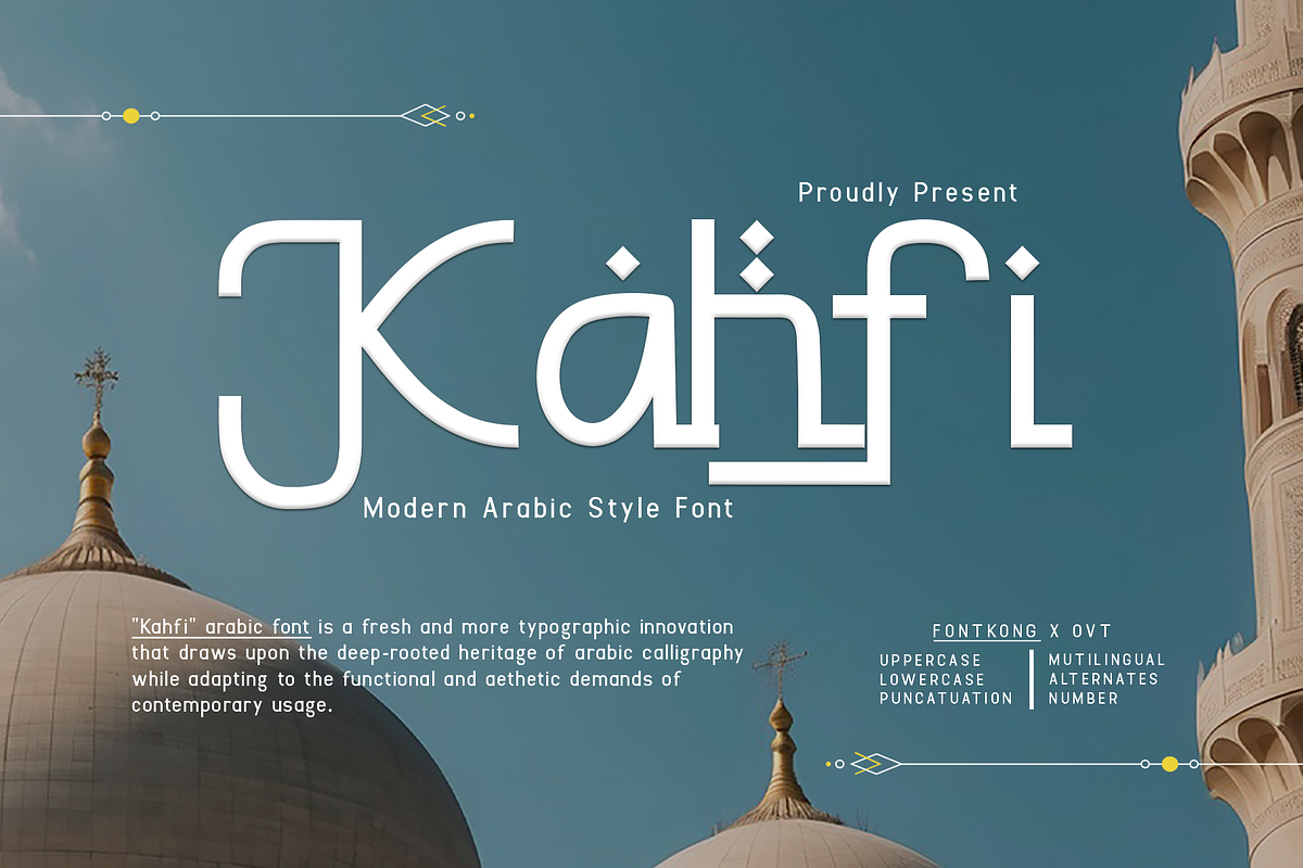 Kahfi - Modern Arabic Style Font, a Handwritten Font by overlaytemplates (Photo 1 of 5)