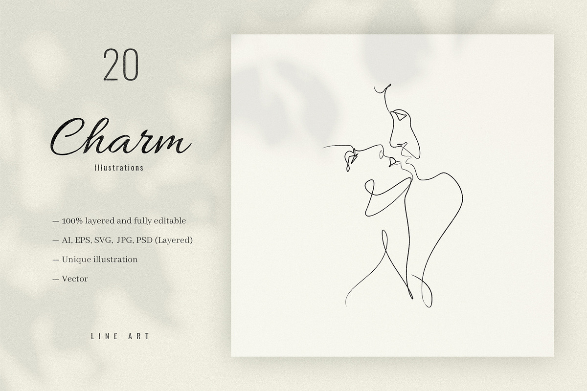 Charm. 20 Line Art Illustrations set, a Decorative Illustration by le-genda (Photo 1 of 7)