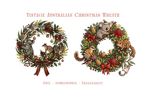 Vintage Australian Christmas Wreath