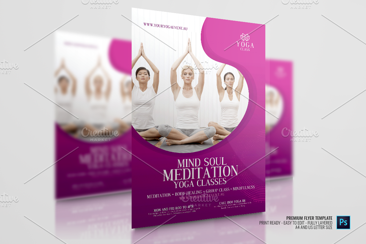Yoga Event Flyer, a Flyer Template by PSDPixel