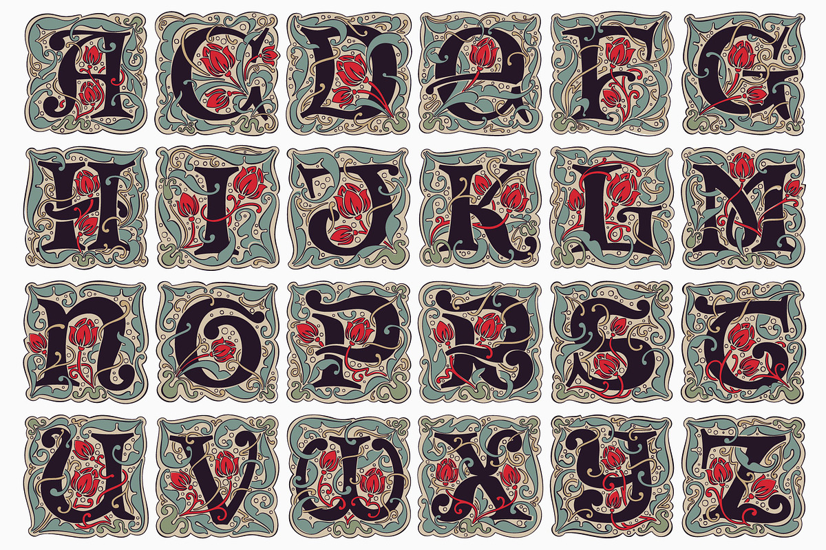 Antique Initials font preview 2