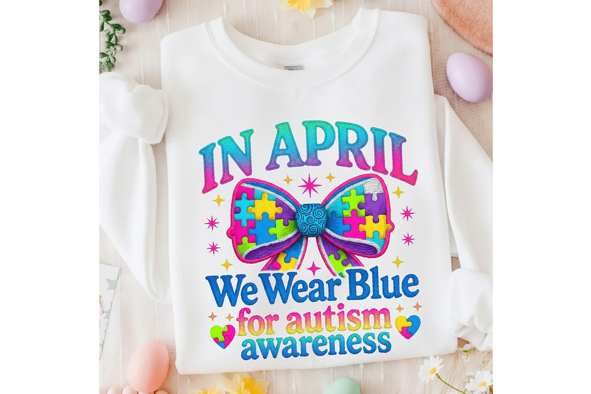 April We Wear Blue Autism Faux Yarn, an Illustration by designcity5 (Photo 2 of 9)