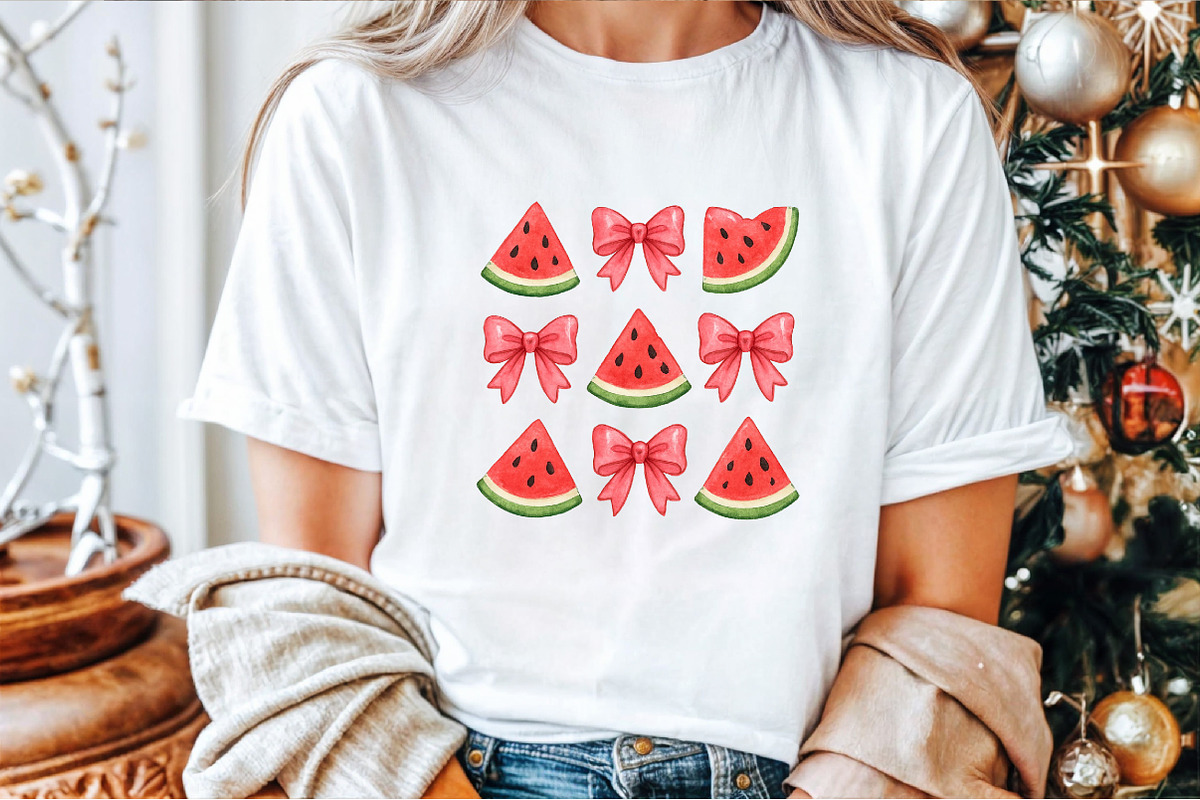Coquette Watermelon Bows Summer PNG, an Illustration by Sublimation Artist (Photo 4 of 9)