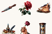 Watercolor Gothic Romance Clipart, a Person Illustration by BusyDaydesign (Thumbnail 5 of 9)