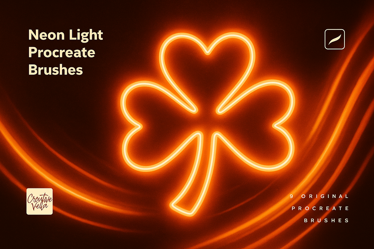 Neon Light Procreate Brushes, a Brush Add-On by PaperMoon (Photo 5 of 7)