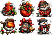 Watercolor Vintage Christmas, an Illustration by Pixels.Craft (Thumbnail 6 of 6)