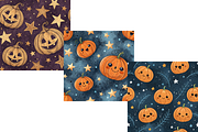 Funny Pumpkin Starry Night Pattern, a Pattern Graphic by FloridPrintables (Thumbnail 3 of 11)