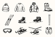 Winter Mountain Ski Resort Set, an Object Graphic by NatalieArtShop (Thumbnail 6 of 12)