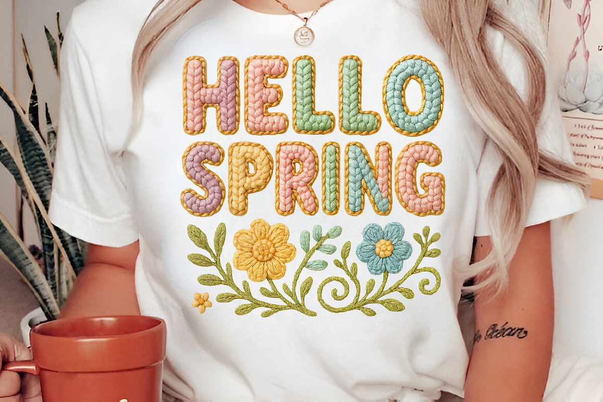 Faux Yarn Hello Spring PNG Sublimati, an Illustration by Libby Wishes (Photo 5 of 6)