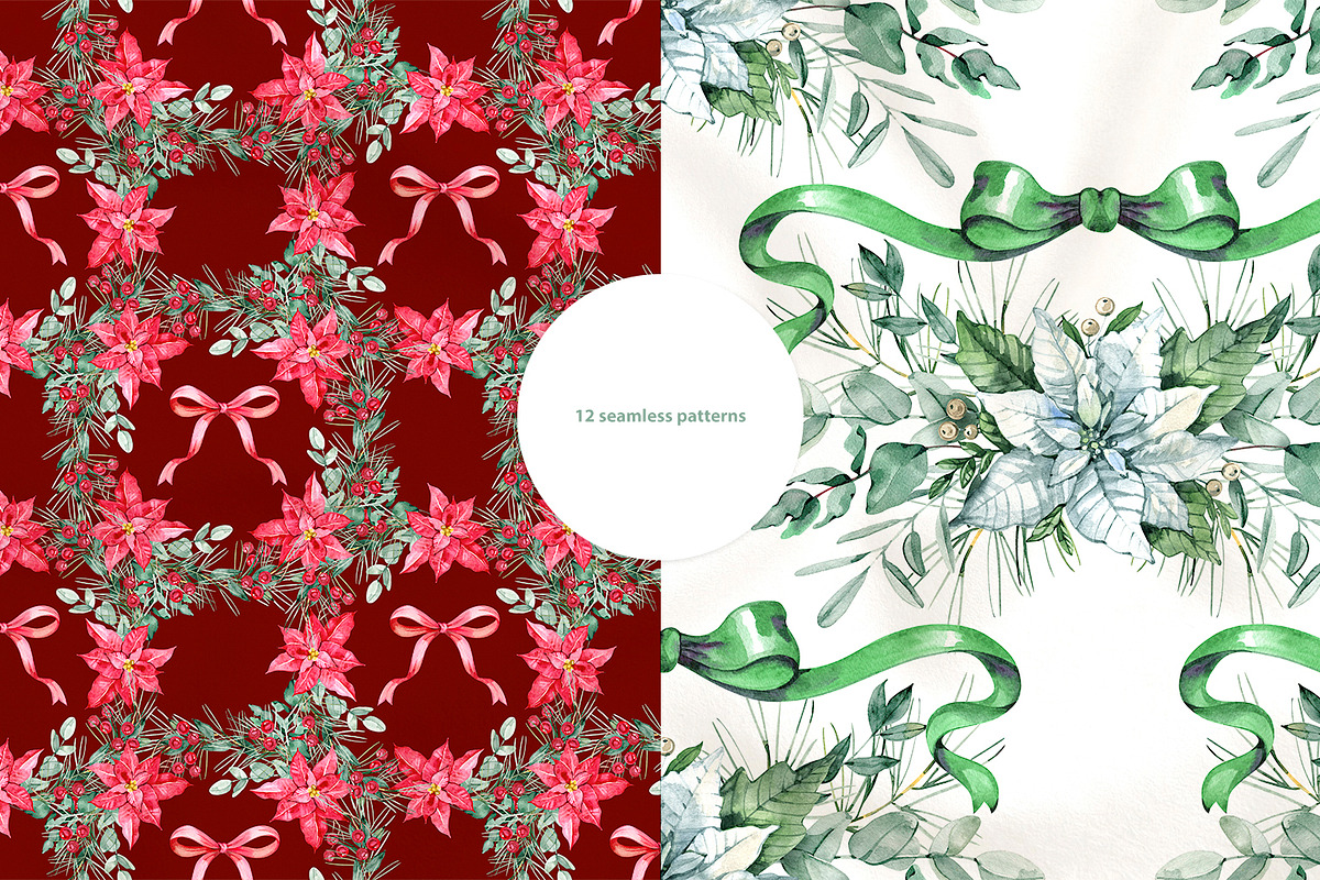 Christmas. Watercolor Clipart Set, an Illustration by NataliMiasStore (Photo 6 of 7)