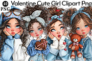 Valentine Cute Girl Clipart Png, an Illustration by Daily.Designs (Thumbnail 1 of 8)