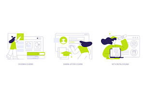 Distance education isolated cartoon, an Education Illustration by Visual Generation