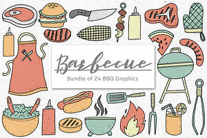 Doodled BBQ Graphics Set