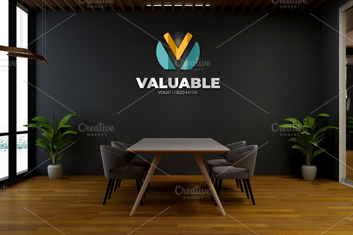 PSD Modern Office Wall Logo Mockup, a Product Mockup by Ayy (Photo 14 of 23)