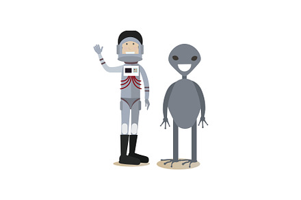Space people concept flat vector