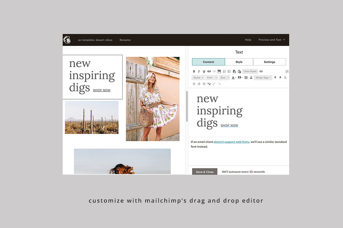 Desert Vibes Email Template, an Email Template by Edit & Go Templates (Photo 4 of 4)
