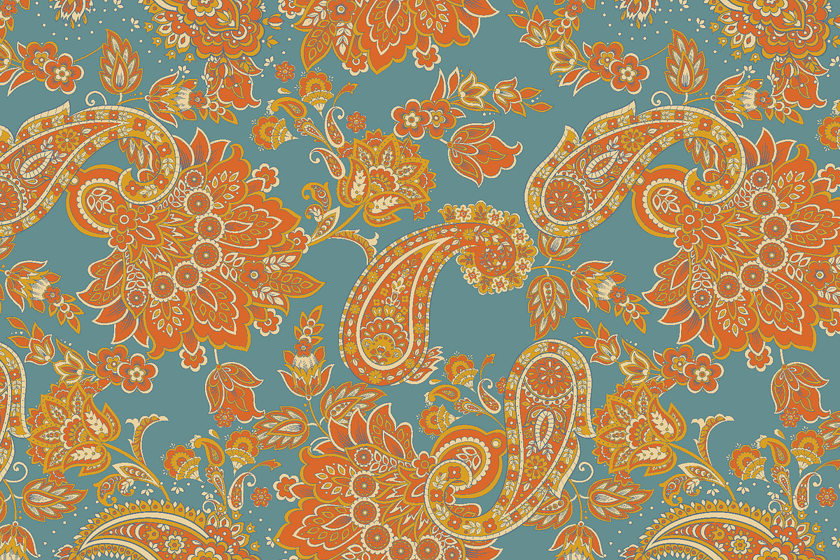 Paisley seamless fabric patterns, a Pattern Graphic by antalogiya (Photo 4 of 4)