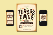 Thanksgiving Dinner Flyer Set, a Flyer Template by Patria Ari (P4tcreativa) (Thumbnail 1 of 4)