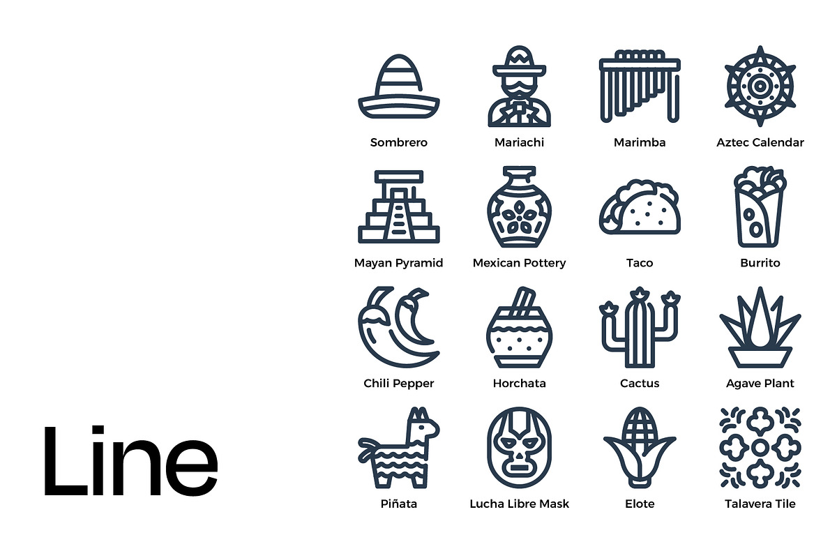 Mexico Icon Set, a Duotone Icon by Eklip Studio (Photo 3 of 4)