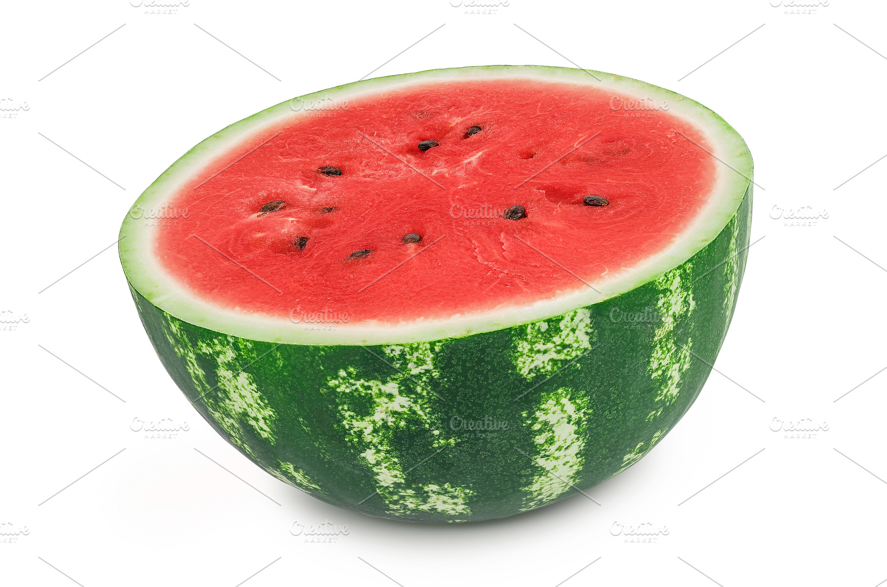 half of watermelon isolated on white, a Food & Drink Photo by NataPhoto