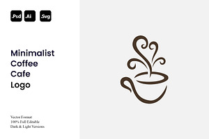 Minimalist Coffee Cafe Logo, a Branding & Logo Template by Luxury Logos