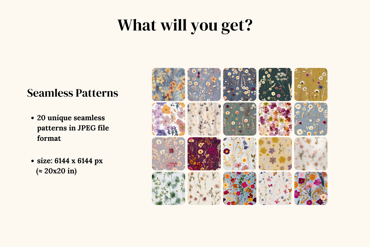 Twilight Herbarium Pressed Florals, a Pattern Graphic by Ninterints (Photo 2 of 17)