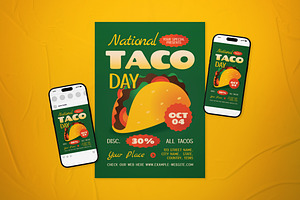 National Taco Day Flyer Set, a Flyer Template by The Good Store