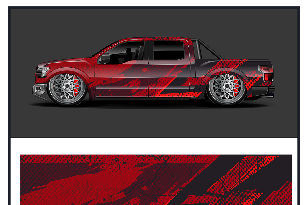 Bold Red Truck Wrap Design, a Transportation Illustration by CarWrap design (Photo 3 of 4)