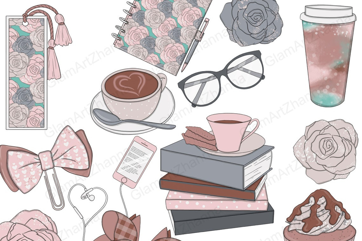 Book Addict Сlipart, an Object Illustration by GlamArtZhanna (Photo 3 of 3)