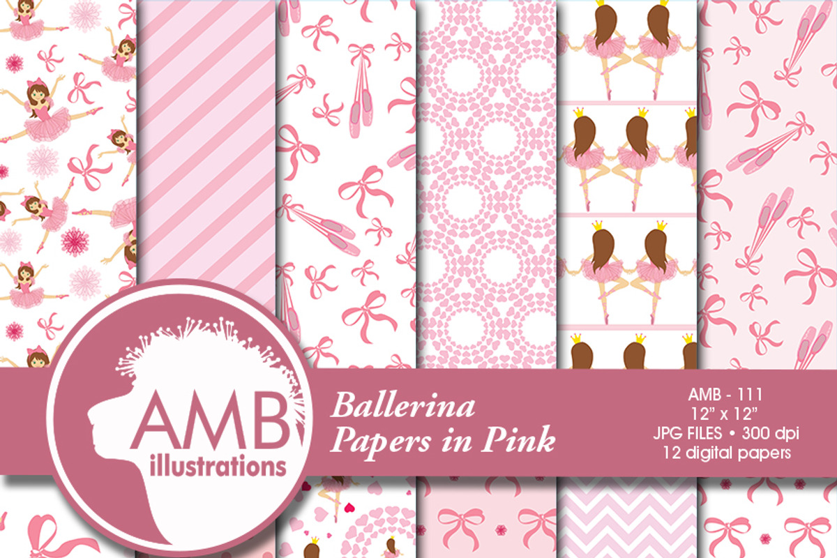 Ballet digital scrapbook paper-111