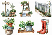 Watercolor Gardening House Clipart, an Illustration by Libby Wishes (Thumbnail 3 of 6)