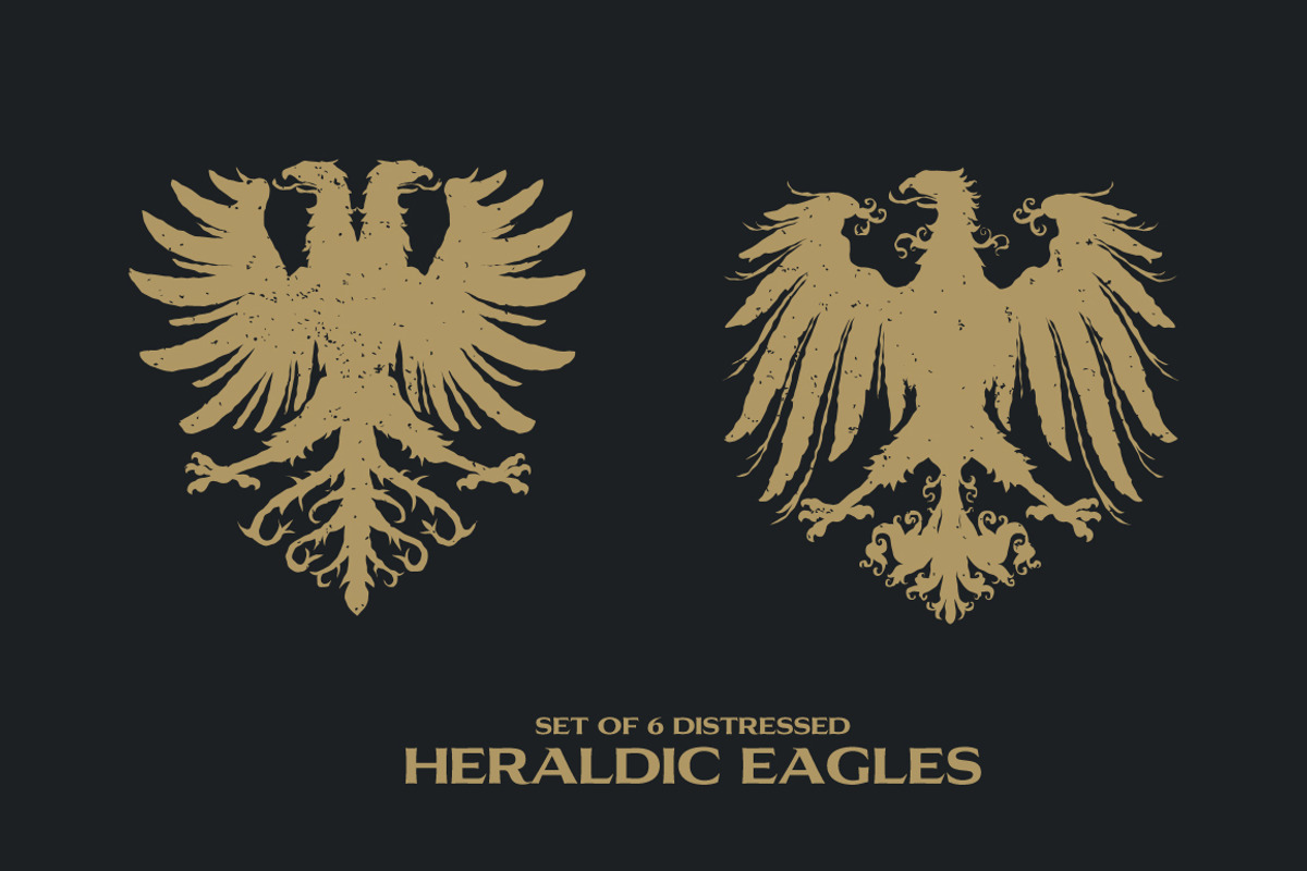 6 Distressed Heraldic Eagles, an Object Graphic by Damien (Photo 4 of 4)