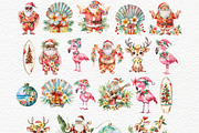 Tropical christmas watercolor clipar, a Seasonal Illustration by Invite to Clipart (Thumbnail 4 of 7)