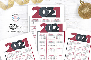 2021 Printable Print N Cut Calendar