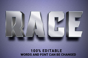 Race Vector 3d Editable Text Effect