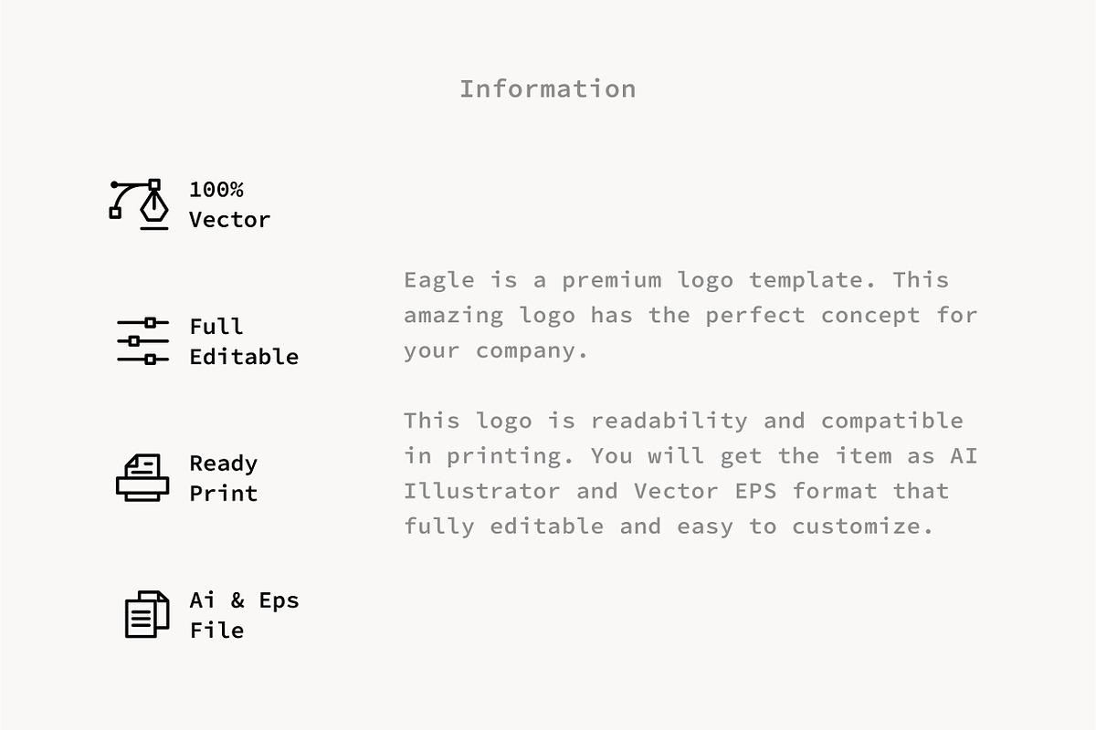Eagle - Premium Logo Template, a Branding & Logo Template by Minimalist Logos (Photo 2 of 7)
