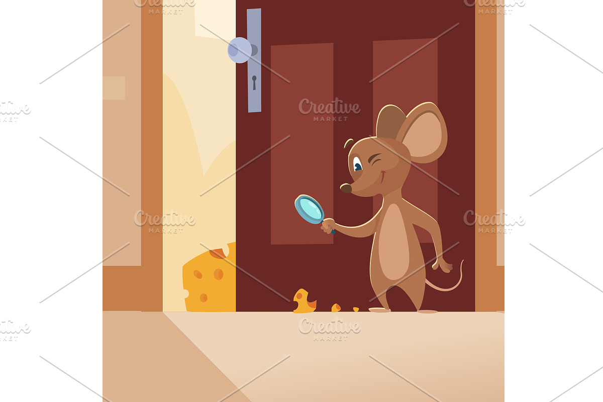 Mouse search. cartoon animals search, an Animal Illustration by Onyx