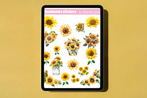 Sunflower Goodnotes Stickers Set