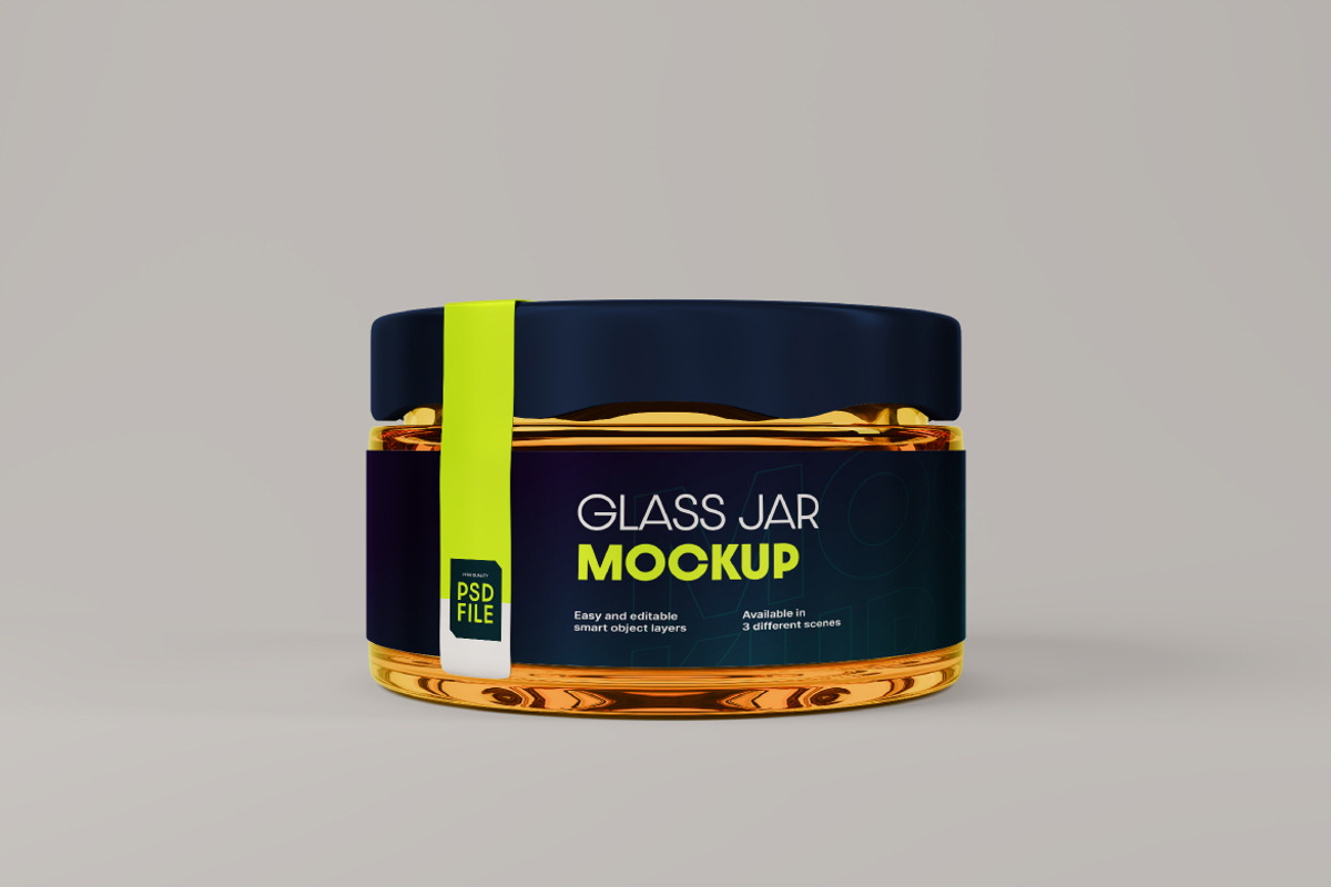 Glass Jar Mockup, a Packaging Mockup by Rahardi Creative (Photo 2 of 4)