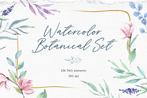 Watercolor Botanical Set